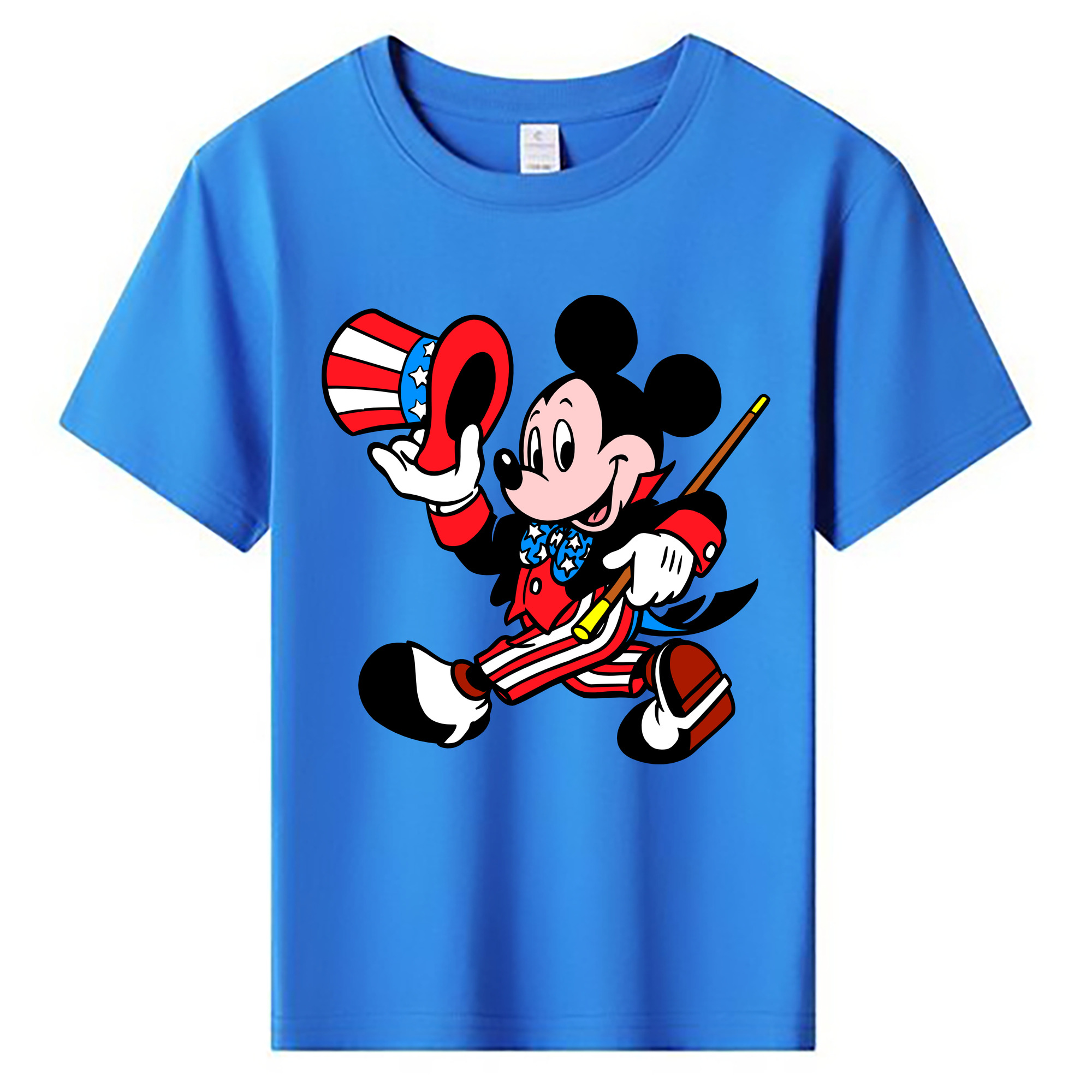 （画像用） ミッキーマウス Mickey Mouse 綿100％キッズTシャツ（フロントプリント）